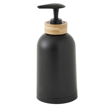 Prima - Distributeur de savon en plastique et bambou noir