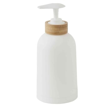 Prima - Distributeur de savon en plastique et bambou blanc