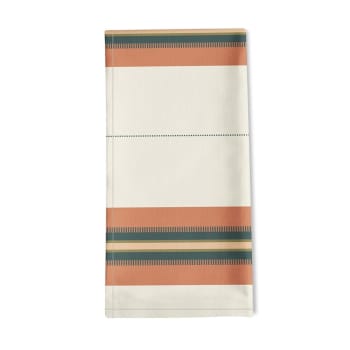 KANBO - Serviette de table coton et lin Terracotta 50x50 cm