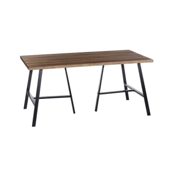Table salle à manger en bois et métal - 160x90cm