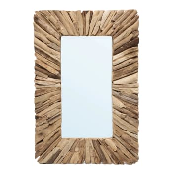 Driftwood - Miroir en bois flotté naturel rectangulaire 60x40