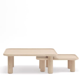 Nest - 2 tables basses gigognes carrées en bois clair