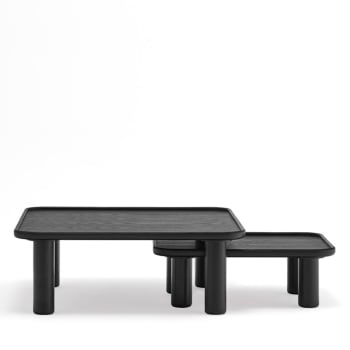 Nest - 2 tables basses gigognes carrées en bois noir