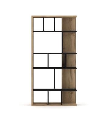 Twin - Bibliothèque design avec 13 niches de rangement L80 x H160 cm