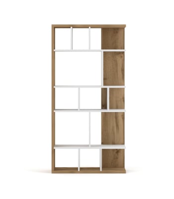 Twin - Bibliothèque design avec 13 niches de rangement L80 x H160 cm