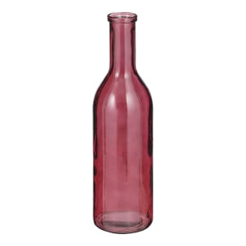 Rioja - Vase bouteille en verre recyclé bordeaux H50