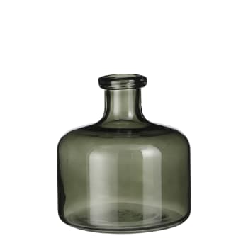 Regal - Vase bouteille en verre vert H21.5