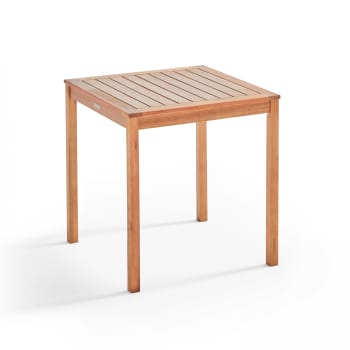 Sete - Table bistrot carrée en bois d'eucalyptus