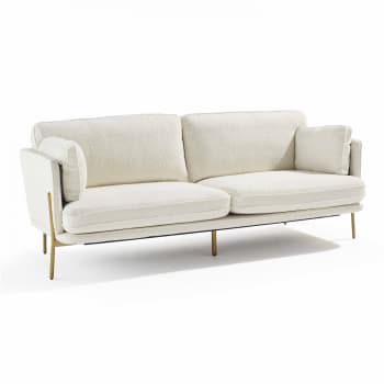 Pandor - Sofa aus Schlingenstoff Weiß
