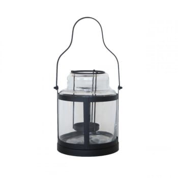 TEMPETE - Lanterne verre et acier H28,7 cm