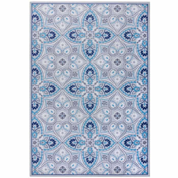 ELENA - Tapis intérieur extérieur en polyester bleu 160x230 cm