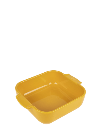 Appolia - Plat à four carré en céramique jaune safran 21x21cm