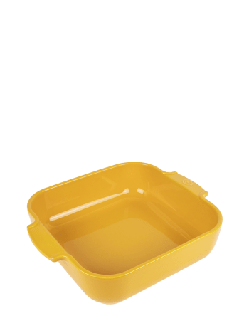 Appolia - Plat à four carré en céramique jaune safran 28x28cm