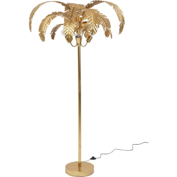 Palmera - Lámpara de pie de acero dorado con hoja de palma de altura 170c