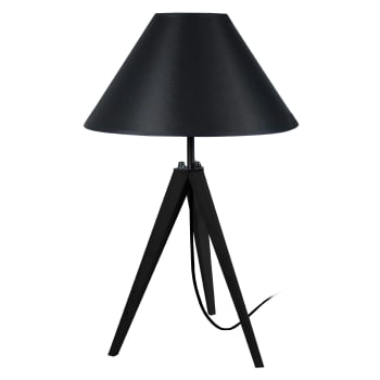 IDUN - Lampe de chevet bois noir