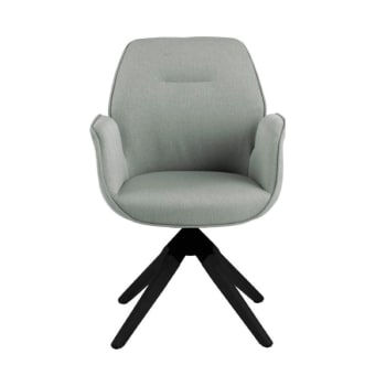 Aurore - Chaise moderne avec accoudoirs en tissu gris