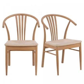 Work - Lot de 2 chaises style rétro en bois