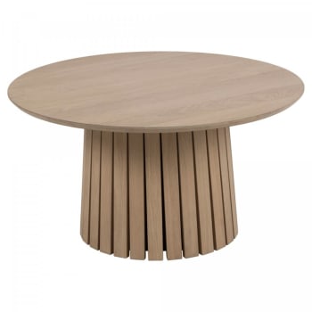 Kristiana - Table basse ronde en bois clair pied central