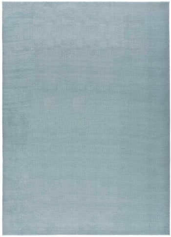LOFT - Alfombra, lisa lavable en azul, 80X150 cm
