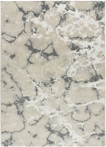 TIBET - Tapis géométrique gris, 80X150 cm