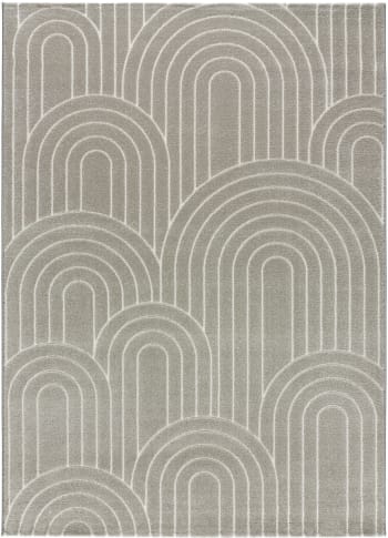 TIBET - Alfombra geométrica, gris, 160X230 cm