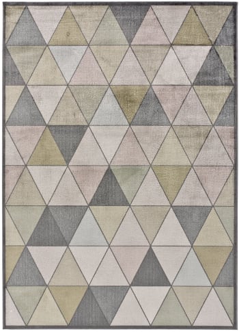 MARTINA - Tapis géométrique en viscose multicolore, 160X230 cm