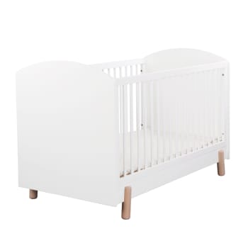 Pack lit bébé évolutif avec matelas Kyoto Bois naturel 70x140 cm