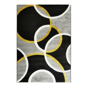 Undergood - Tapis effet laineux motifs cercles gris 160x230