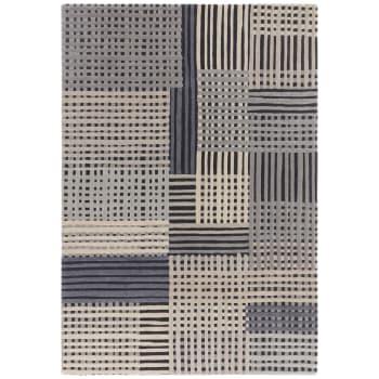 FACET - Tapis de salon en laine gris 120x170 cm