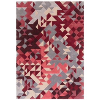 MYSTERIA - Tapis de salon en laine rose rouge 200x290 cm
