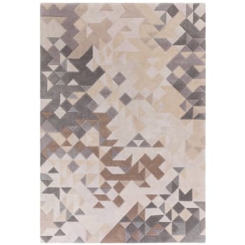 MYSTERIA - Tapis de salon en laine gris 120x170 cm