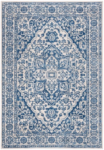 Brentwood - Tapis de salon interieur en bleu marine & gris clair, 122 x 183 cm