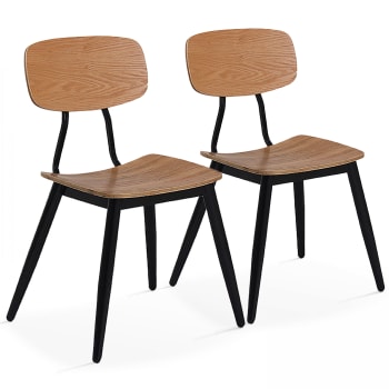 Studo - Lot de 2 chaises en bois