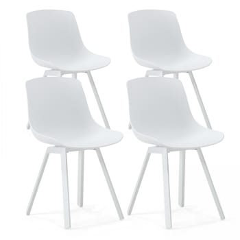 Samoa - Set aus 4 skandinavischen Outdoor-Stühlen Weiß