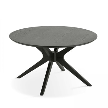 Dotty - Mesa de centro redonda de madera de 80 cm en color negro