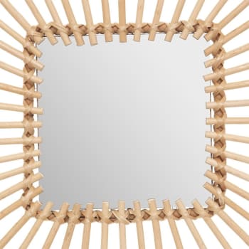 Miroir rotin carré 40x40cm
