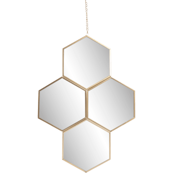Miroir - Miroir hexagones en métal 30x45 cm