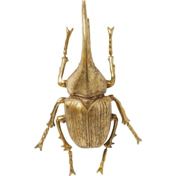 Beetle - Deco de pared insecto escarabajo en polyresine doree