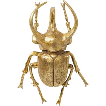 Beetle - Deco de pared insecto escarabajo en poliresina dorada