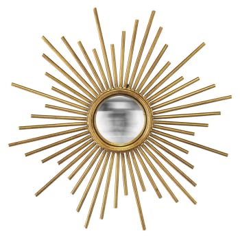 Miroir soleil convexe métal doré 45cm