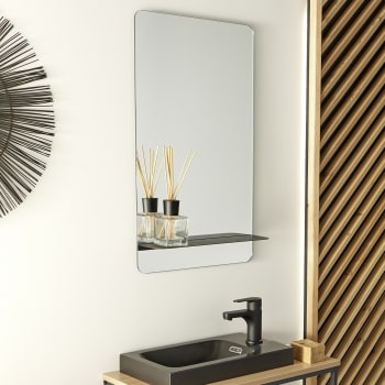 SIMONA - Miroir rectangulaire 40 x 70 cm SIMONA avec tablette noire