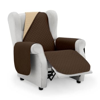 ROMBOS - Protector cubre sillón acolchado  55 cm marrón  beige