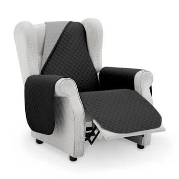 ROMBOS - Protector cubre sillón acolchado   negro   gris  55 cm negro gris