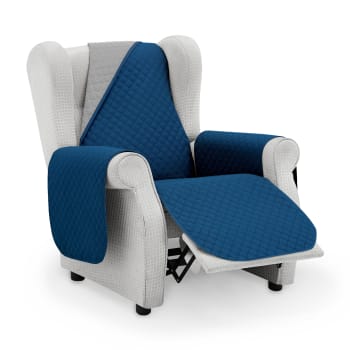 ROMBOS - Protector cubre sillón acolchado   55 cm marino gris
