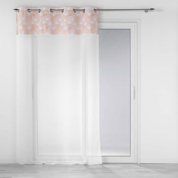 CLAIRINE - Voilage sable top velours or rose 140x240cm