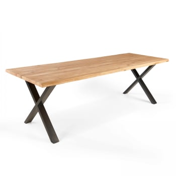 Inga - Table à manger en bois bords irréguliers 240 x 95 x 75cm
