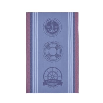 Nautique - Torchon en coton bleu 50x75
