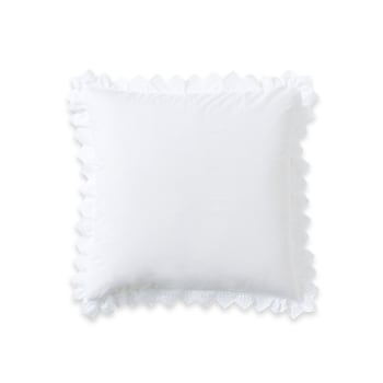 Opéra - Taie d'oreiller brodée en coton blanc 50x70