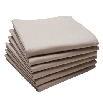 Cambrai - Lot de 6 serviettes en coton gris tourterelle 45x45