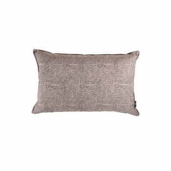 Set Di 2 Cuscini Decorativi Cotone Bianco E Grigio 45x45 Cm Con Motivo